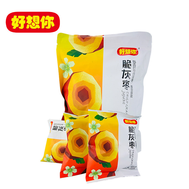 [3袋脆灰枣]好想你脆灰枣175g*3袋香酥脆枣无核红枣零食独立小袋包装苏宁宜品推荐