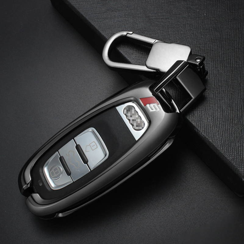 奥迪a6l钥匙包扣s8 a4q5汽车钥匙包s6 s5保护套a8l/a7配件改装 黑色