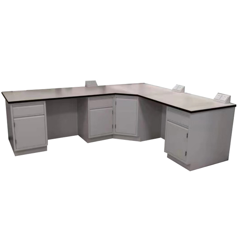 DXBG全钢中央台试验台带吊柜化学实验台室桌工作台钢木边台立柜操作台高清大图