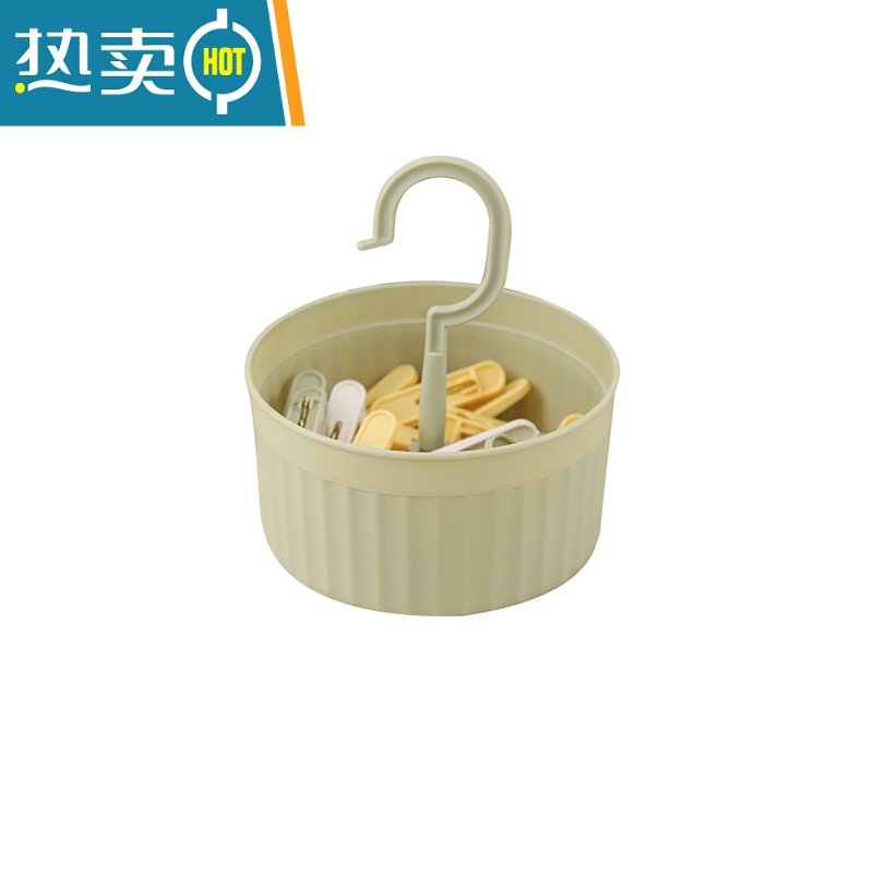 敬平夹子晾衣夹多功能防风固定晾衣架桶家用大号夹晒袜子内衣塑料夹子 桶装晾衣夹24夹 绿色 送贴纸高清大图