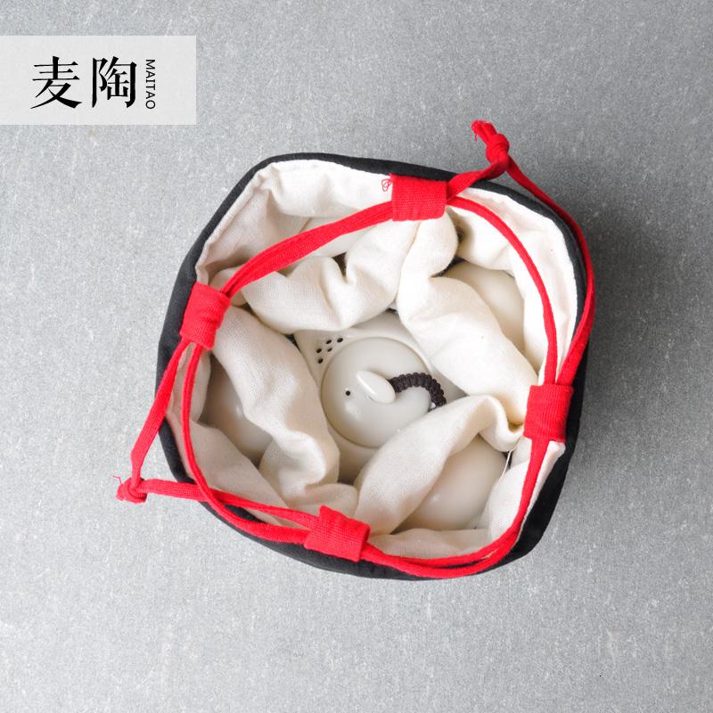 美帮汇快客杯旅行一壶一二四杯功夫布便携收纳包袋陶瓷茶杯茶壶茶具套装高清大图