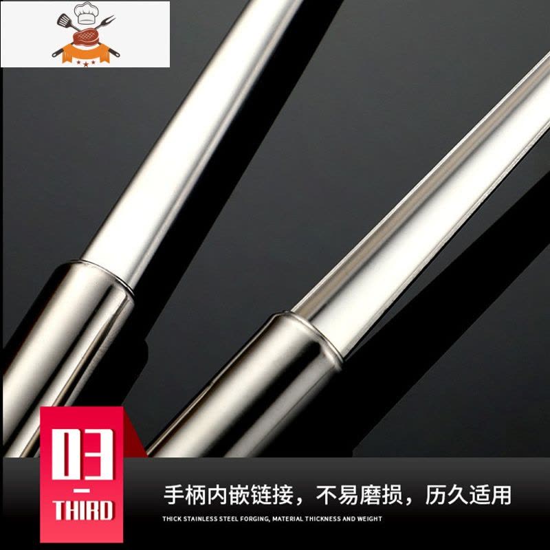 不锈钢加厚锅铲锅铲套装不锈钢炒菜铲子厨具汤勺炒勺家用勺子 敬平 加厚二件套[铲子 汤勺]图片
