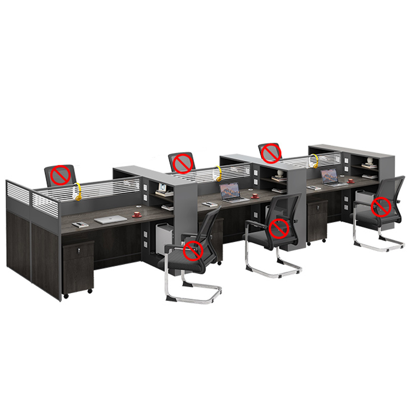 芙瑞塔隔断工位 六人位+柜张高清大图