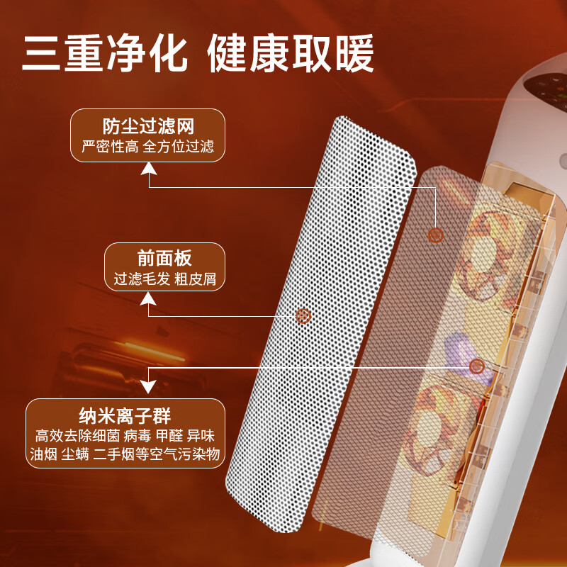 松下Panasonic DS-P2012CW 离子群立式暖风机高清大图