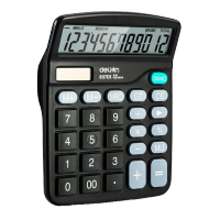 得力 837ES 双电源桌面办公计算器 12位大屏幕桌面计算机 办公文具用品 (2台装) (黑)