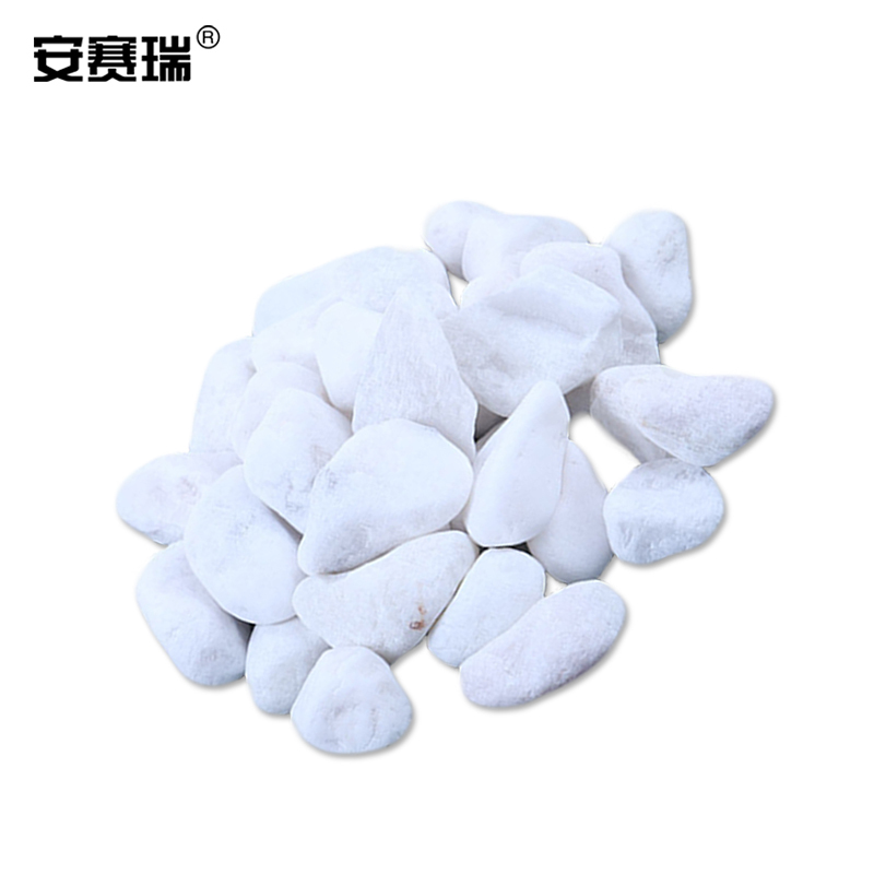 安赛瑞 白色石子(5kg)雪花白小白石子园艺绿植装饰铺面鹅卵石多肉铺面鱼缸石石径2-3cm 企业可定制 500044