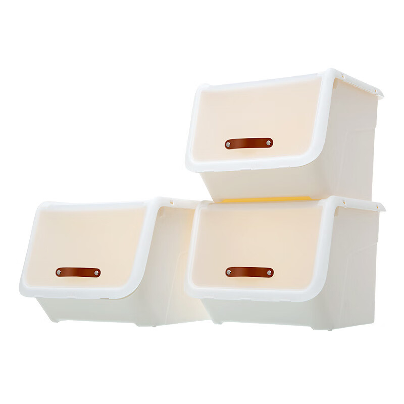 禧天龙(Citylong) X-6322禧物侧开门收纳箱2个装(奶白)儿童玩具储物箱衣物零食整理箱高清大图