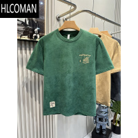 HLCOMAN短袖t恤男士宽松大码潮牌夏季2025新款衣服男款男装体恤