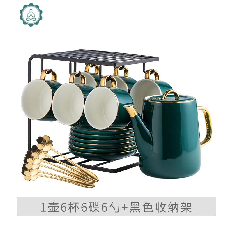 欧式小咖啡杯碟套装描金边陶瓷家用下午茶具配咖啡杯碟