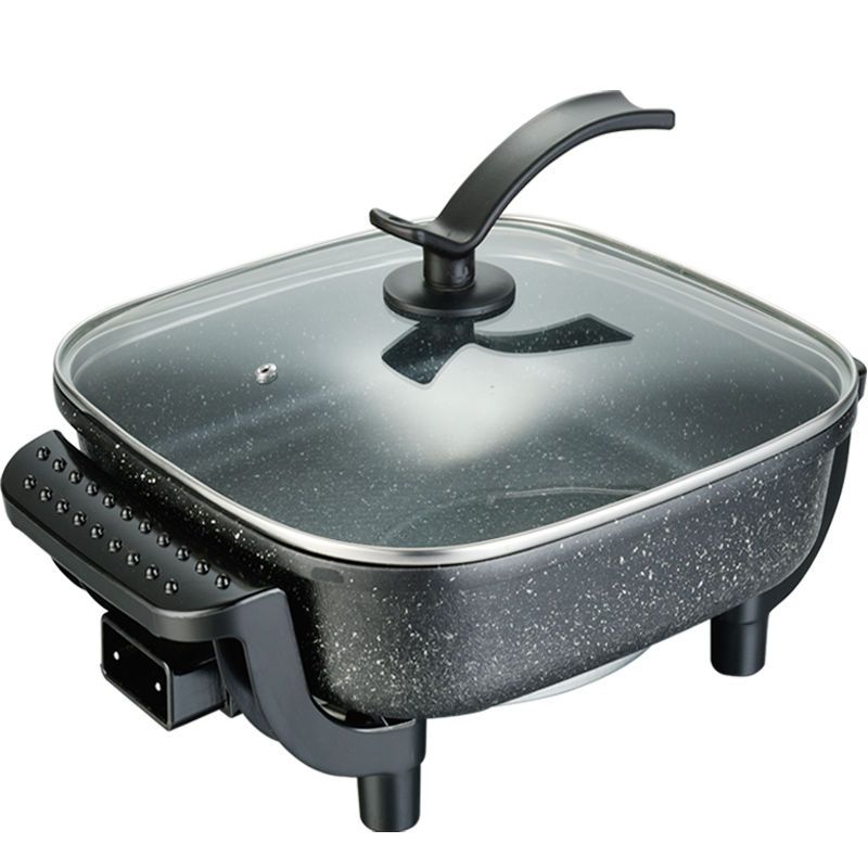 电炒锅家用电热锅韩式多功能麦饭石电火锅不沾炒菜电锅宿舍电煮锅