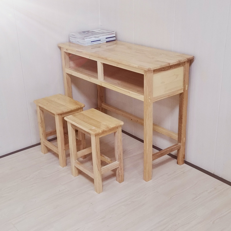 尋木匠加厚实木课桌椅中小书桌学校桌椅老式课桌木质椅子家用学习桌