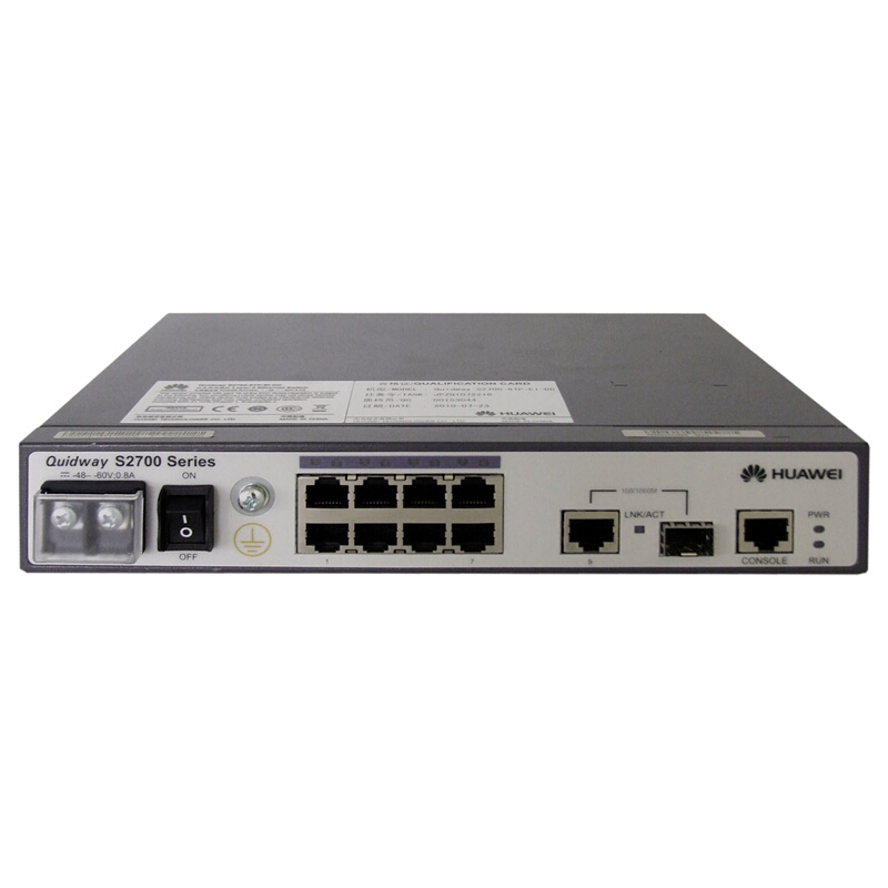 华为交换机S2700-9TP-PWR-EI(8个10/100Base-TX以太网端口,1个10/100/1000Base