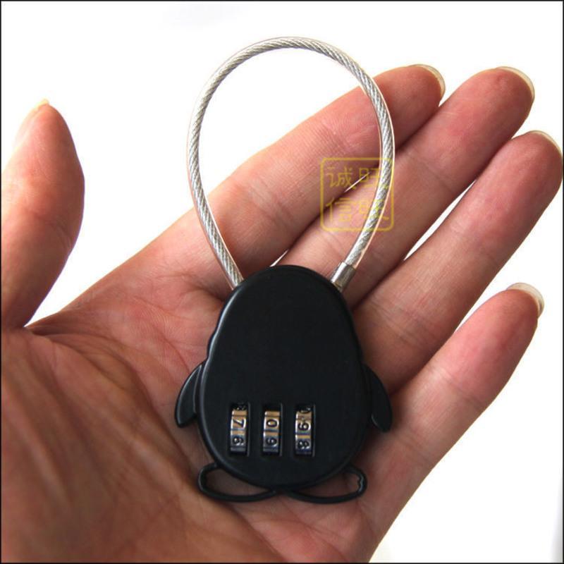 企鹅密码锁箱包锁行李箱迷你钢丝密码锁健身房密码锁三位密码锁