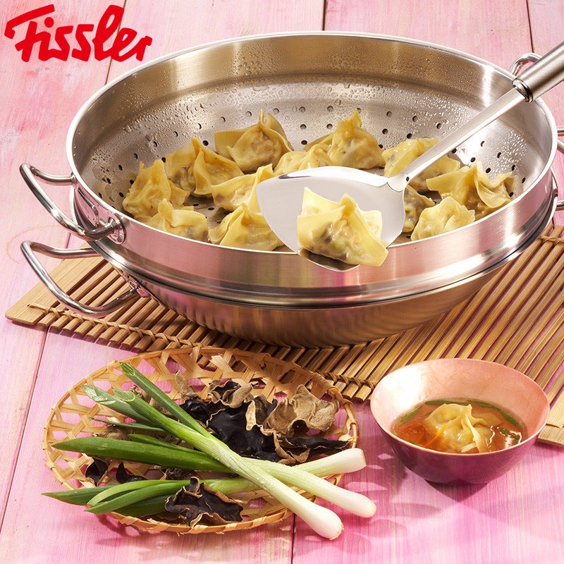 菲仕乐(fissler)中式炒锅 TZ00000780 安雅36厘米不锈钢中式炒锅蒸屉3件组