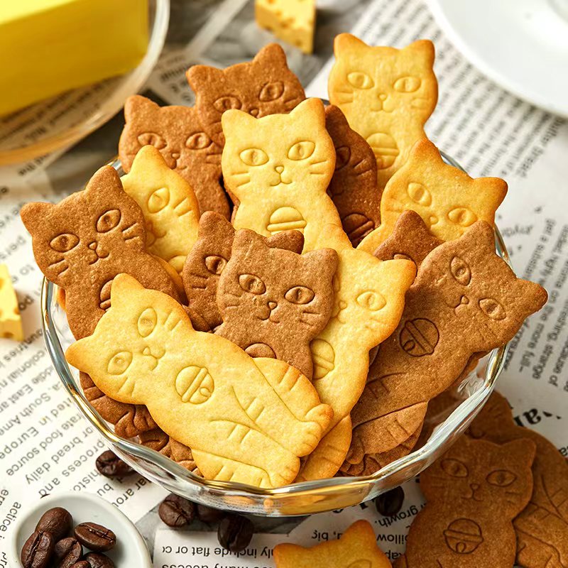 ABD黄油喵脆饼干80克*6盒混合装健康早餐吃货解馋儿童休闲零食品下午茶小吃点心黄油芝士味黄油咖啡味高清大图