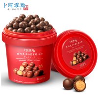 卜珂麦丽素桶装怀旧黑巧克力夹心麦芽脆心球零食朱古力糖果送儿童520g
