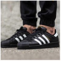 Adidas阿迪达斯男鞋女鞋三叶草 SUPERSTAR 金标贝壳头经典情侣鞋小白鞋运动休闲鞋板鞋C77124