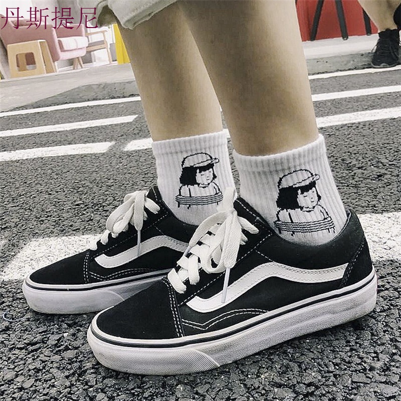 夏季袜子女薄款中筒袜ins韩版学院风个性短筒女袜子百搭运动潮袜