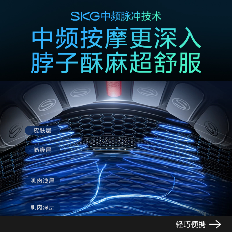 生日礼物SKG颈椎按摩器 K5系列2代尊贵款 颈部按摩仪脖子肩颈护颈仪热敷电脉冲颈椎按摩仪高清大图