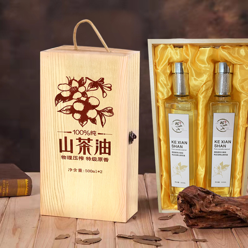柯仙山纯正山茶籽油食用油山茶油500ml*2礼盒装物理压榨家用婴儿护肤高清大图