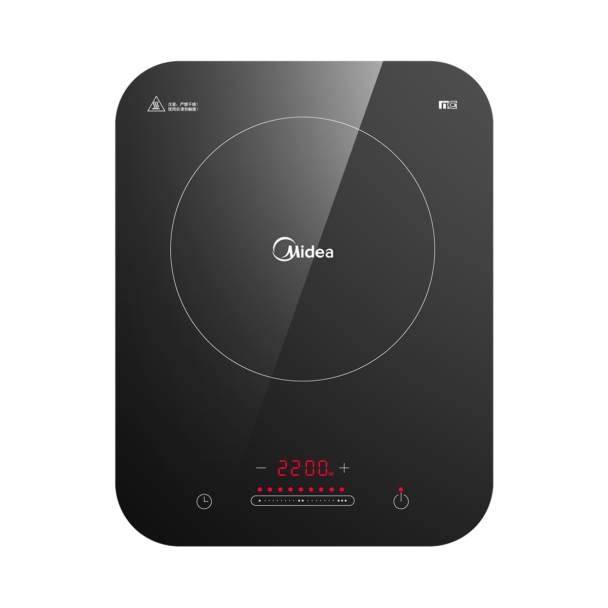 美的(Midea)电磁炉电陶炉家用大功率2200W恒匀火技术智能定时火锅炒菜微晶面板 C22-WH2237