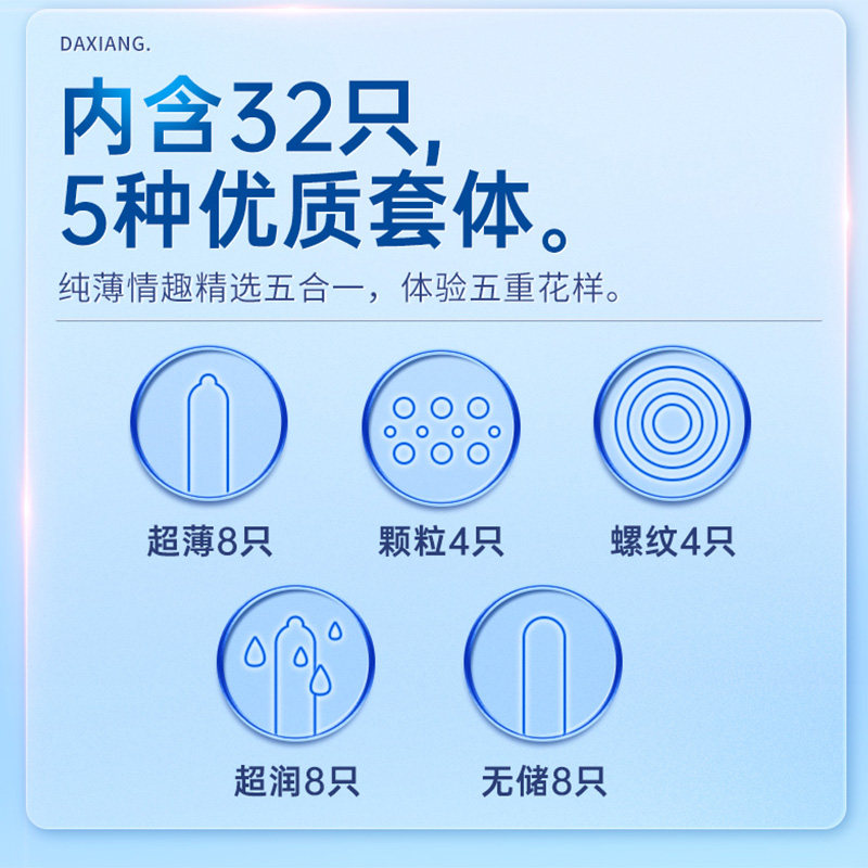 大象避孕套纯薄情趣精选五合一32只安全套情趣加倍持久超薄男用正品成人情趣计生用品byt高清大图