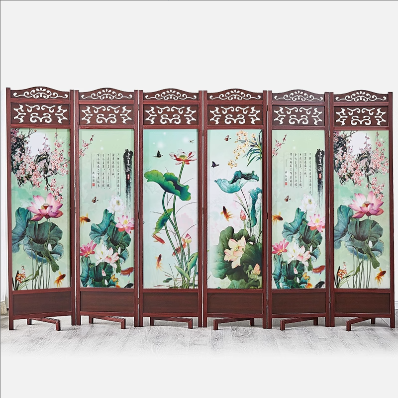 BONJEAN现代简约实木屏风隔断卧室客厅酒店办公室折叠移动中式折屏玄关高清大图