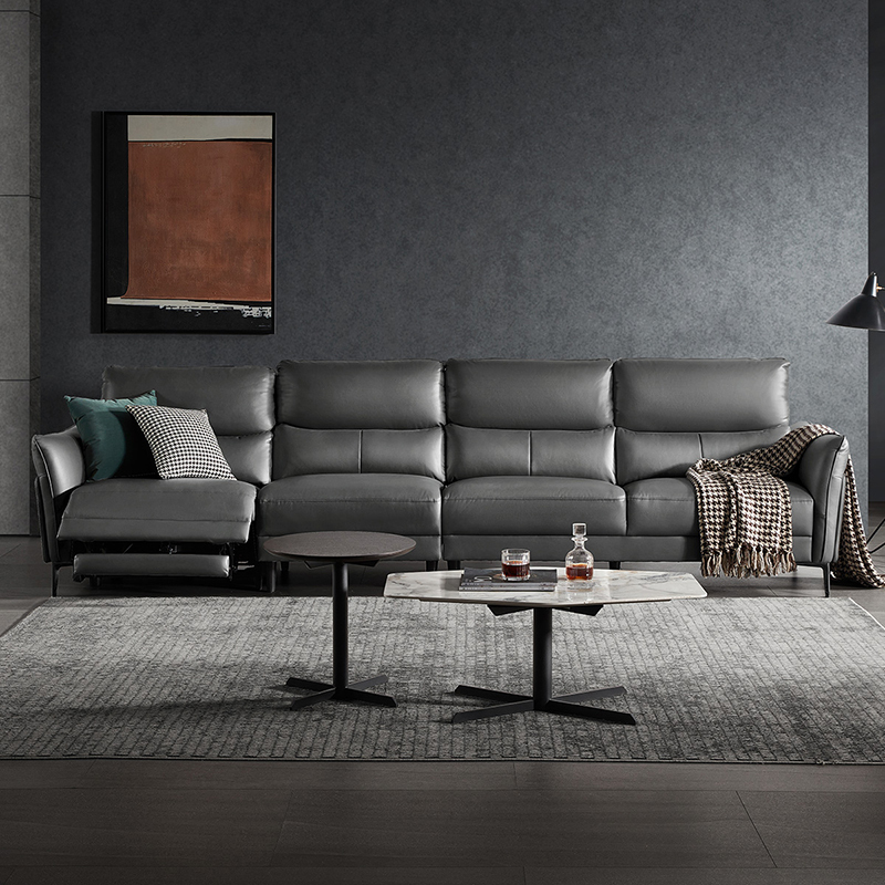 顾家家居现代简约中小户型科技布沙发6076四人位2电动30天发货