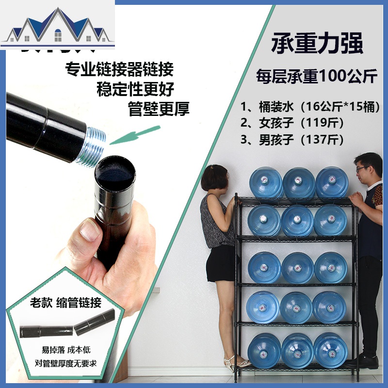 厨房置物架落地五层架子铁艺玩具收纳金属储物免打孔架子 三维工匠高清大图