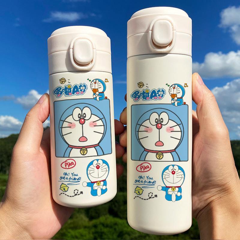 哆啦a梦保温杯卡通可爱日本动漫小清新学生弹跳盖便携水杯子情侣300ml