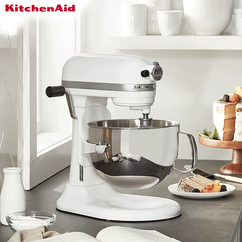 凯膳怡(KitchenAid) 5.7L升降式厨师机双碗家用小型和面机揉面搅拌机5KSM6583C茱萸粉