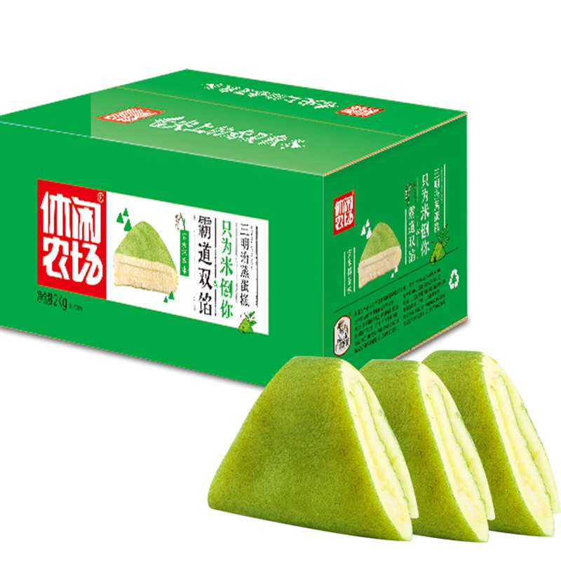 休闲农场三明治蒸蛋糕抹茶味2kg*1 苏宁自营零食营养代餐夹心毛巾卷休闲零食整箱夹心整箱早餐面包蛋糕卷网红宿舍耐吃小零食
