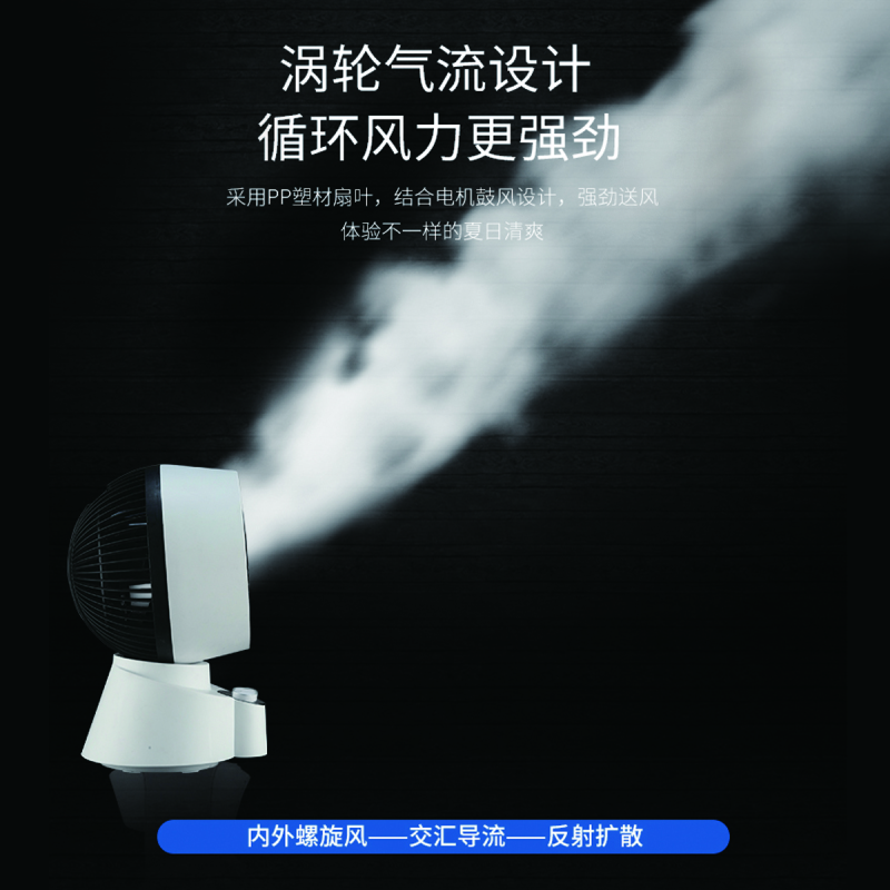 海尔(Haier)空气循环扇 三档调节 机械操控 台式宿舍电风扇家用落地扇轻音桌面电扇涡轮对流风扇XHJ1810