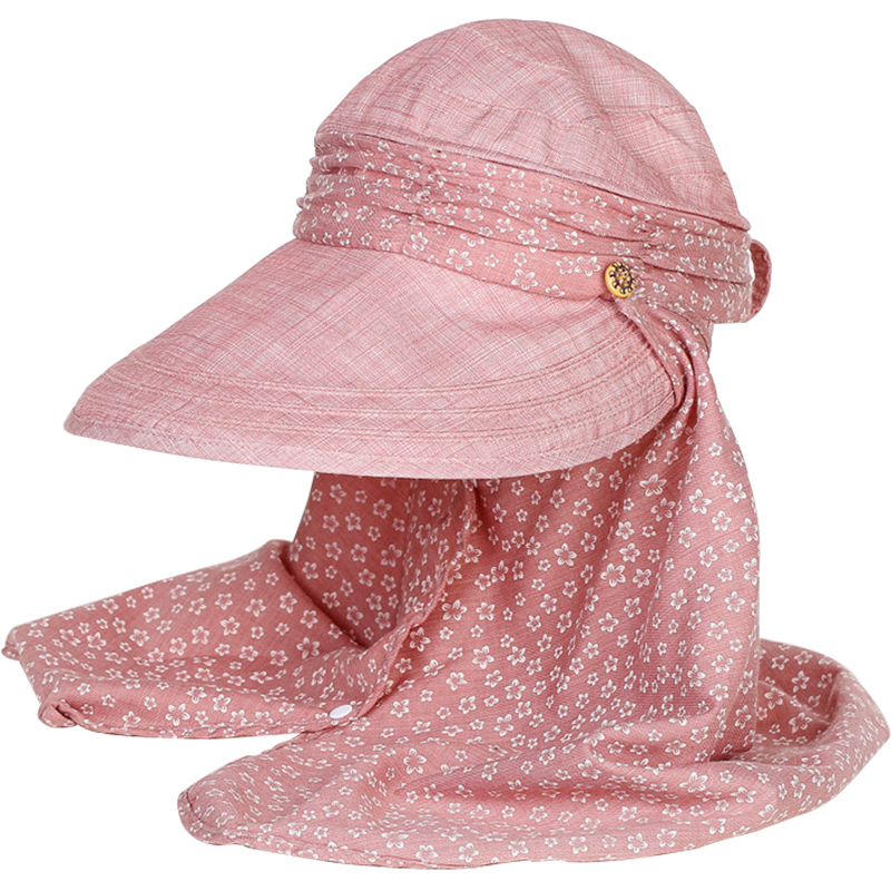 尼曼夏天女士遮阳防晒户外采茶登山农活骑车遮脸护颈百搭鸭舌太阳帽子