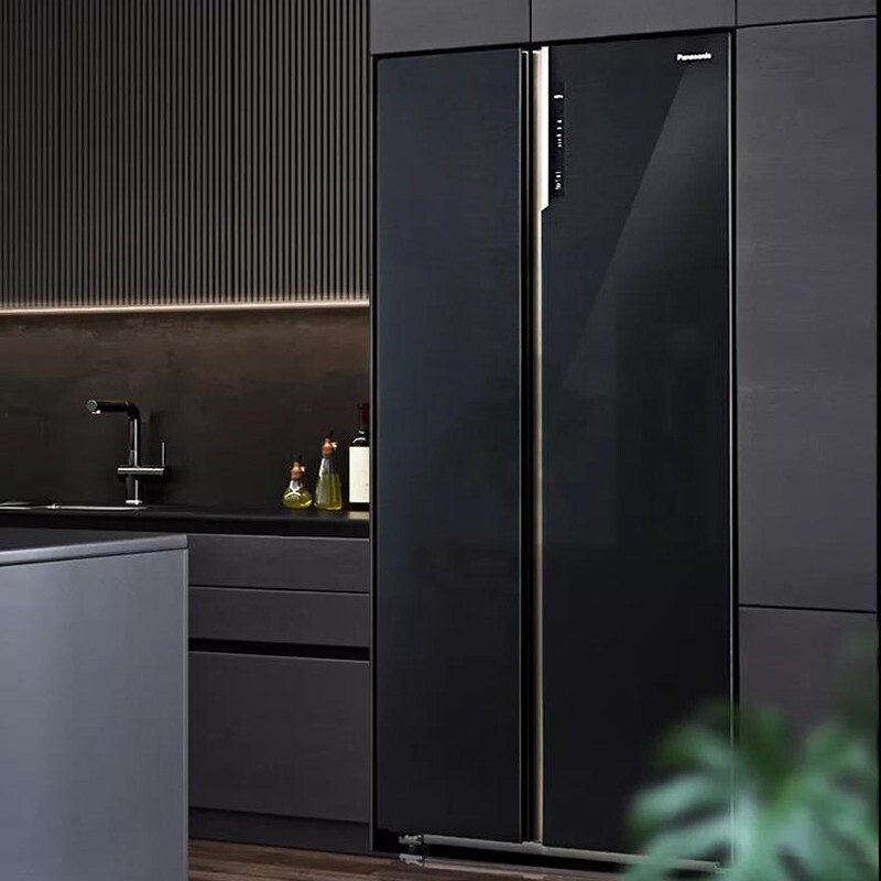 松下(Panasonic)NR-B651WG-DG 640L对开门大容量 精准调温一级能效带变温 黑色展示柜高清大图