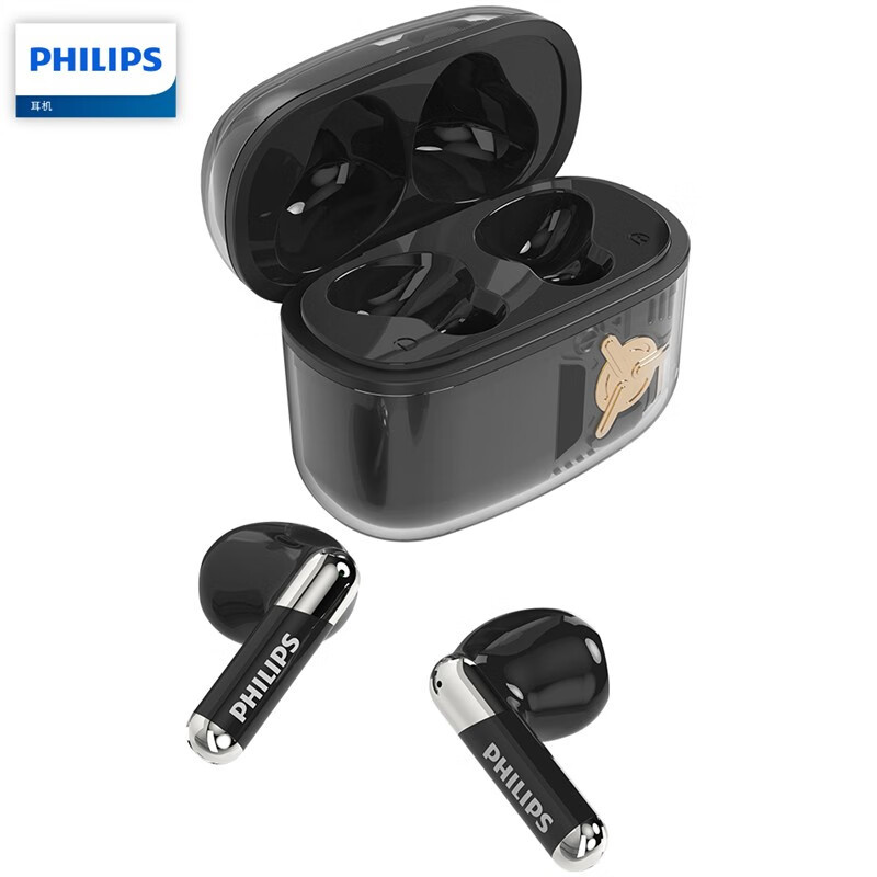 飞利浦(PHILIPS)真无线蓝牙耳机佩戴舒适不入耳音乐运动耳机苹果安卓通用TAT1168 黑色