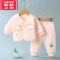 可莉允新生婴儿保暖棉衣服冬季套装宝宝冬装加厚夹棉分体袄裤秋冬款棉服