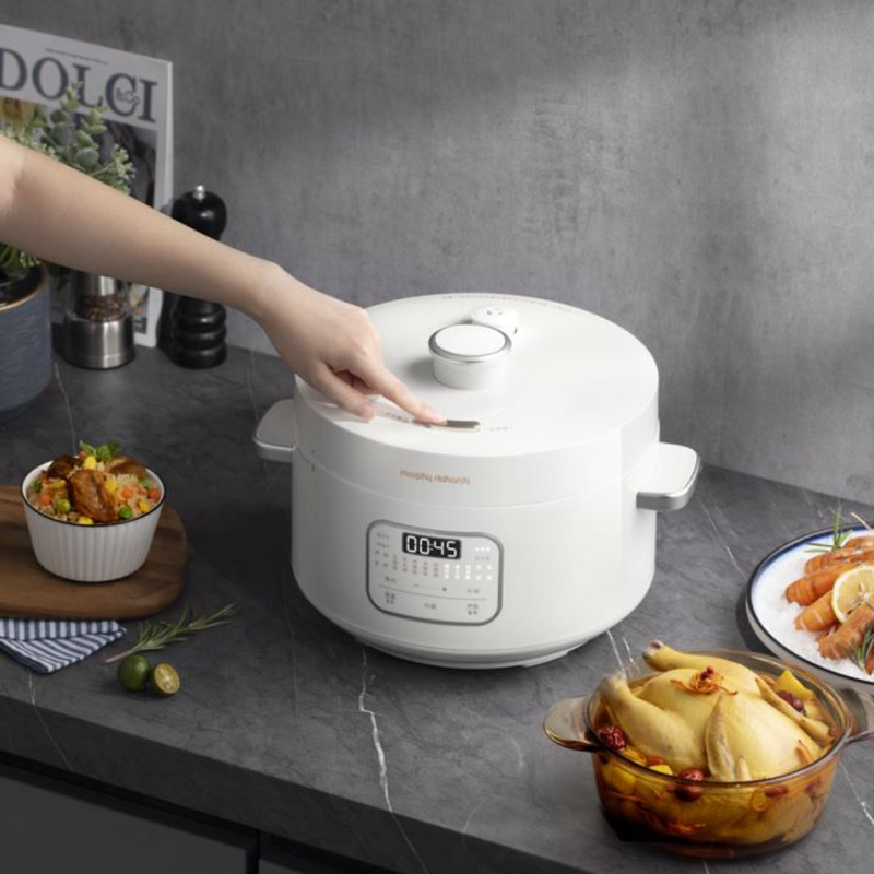 摩飞电器(MORPHY RICHARDS) 电压力锅家用4升智能控压花式养生锅炖汤锅 MR8700 白/台