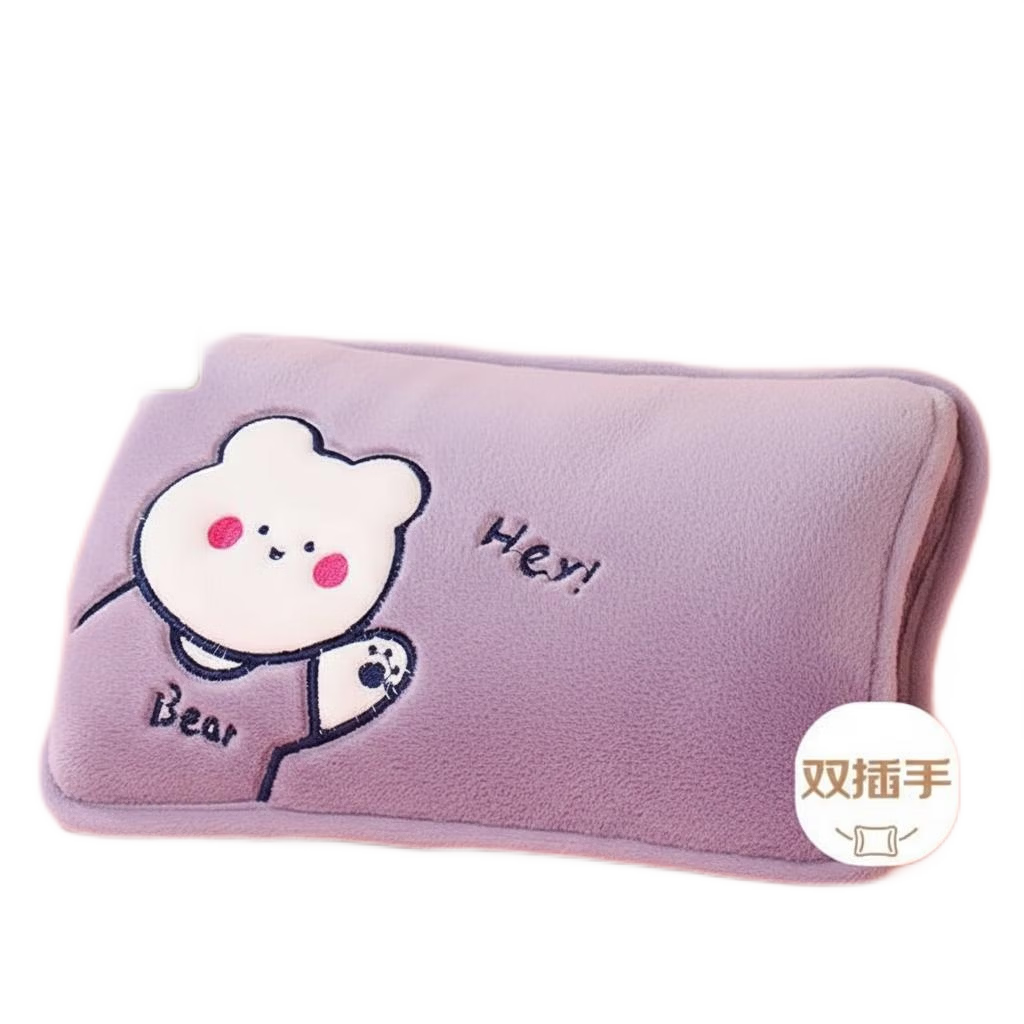 志高（CHIGO）热水袋暖水袋充电暖手宝 双插手 亲肤绒-小白熊（货源不足时同品质随机发货）高清大图