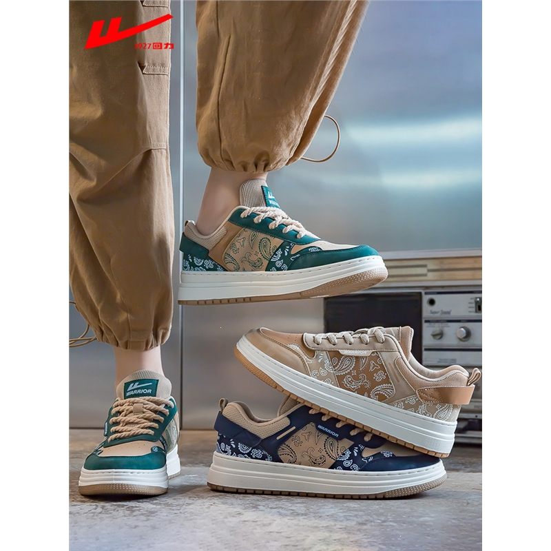 回力warrior男鞋新款腰果花鞋子男潮鞋百搭潮流低帮秋季帆布运动板鞋