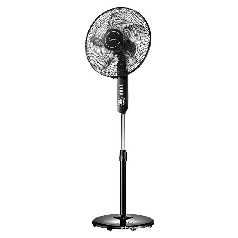 美的(Midea)电风扇落地扇家用5叶大风力机械式轻音定时立式摇头可升降立扇 黑色FS40-15F1