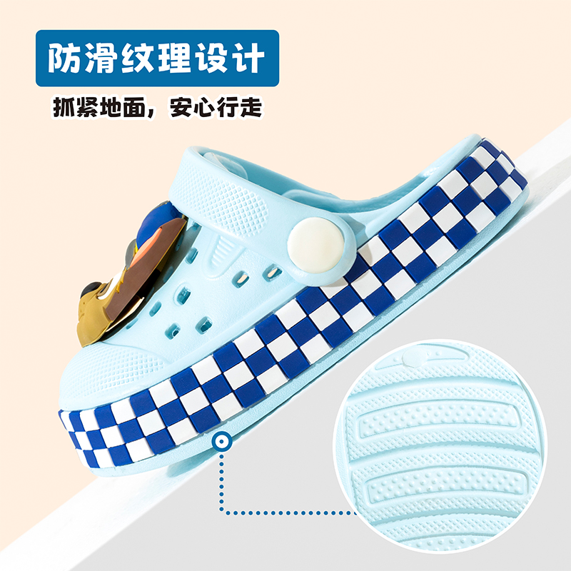 汪汪队儿童拖鞋夏新款小宝宝学步凉鞋女孩防滑防臭男童女孩洞洞鞋高清大图