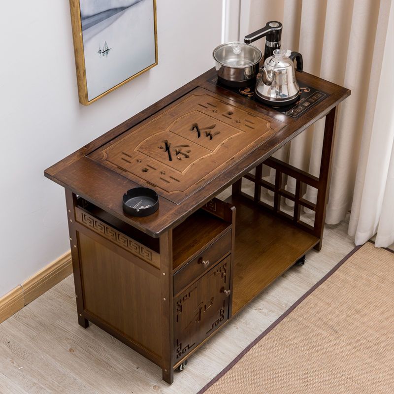 移动茶桌茶盘茶具烧水壶一体家用小茶台实木茶车阳台泡茶功夫茶几