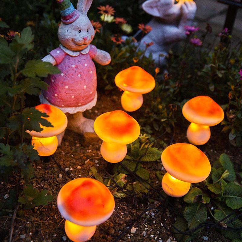 太阳能蘑菇小夜灯户外庭院花园阳台布置新款草坪防水景观装饰彩灯