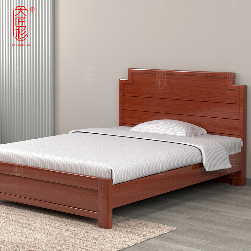 大匠杉 床实木高屏床 2020*1500mmDCT315高清大图