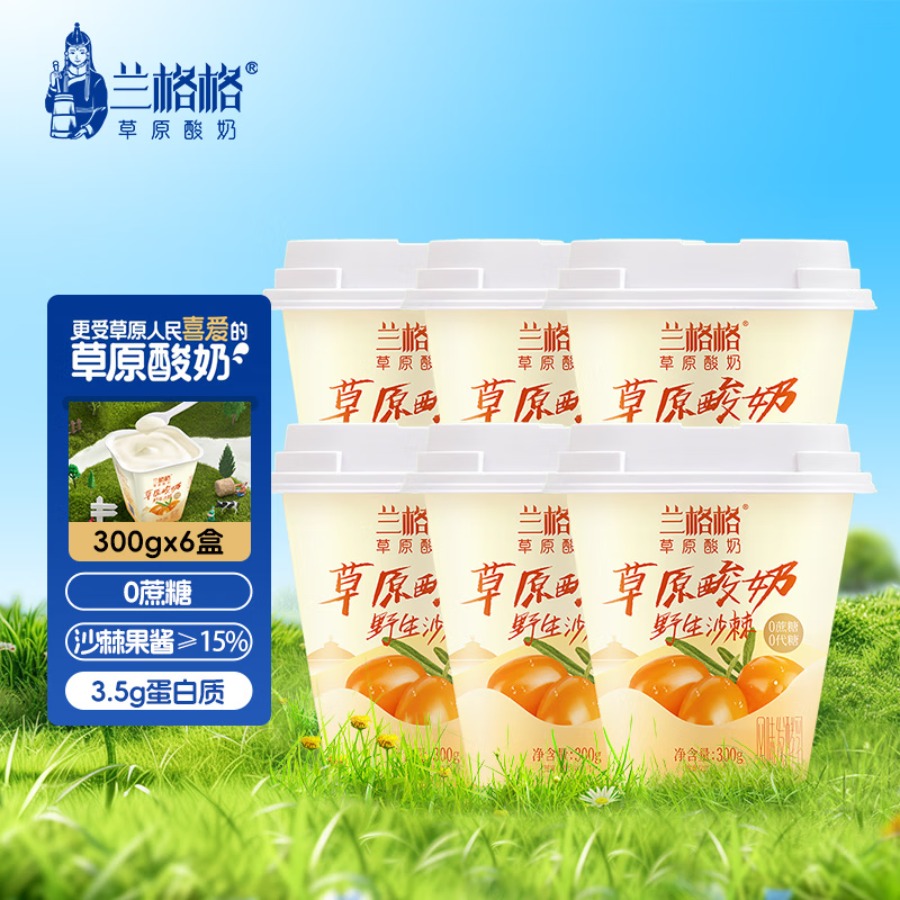 兰格格野生沙棘草原酸奶300g*6盒