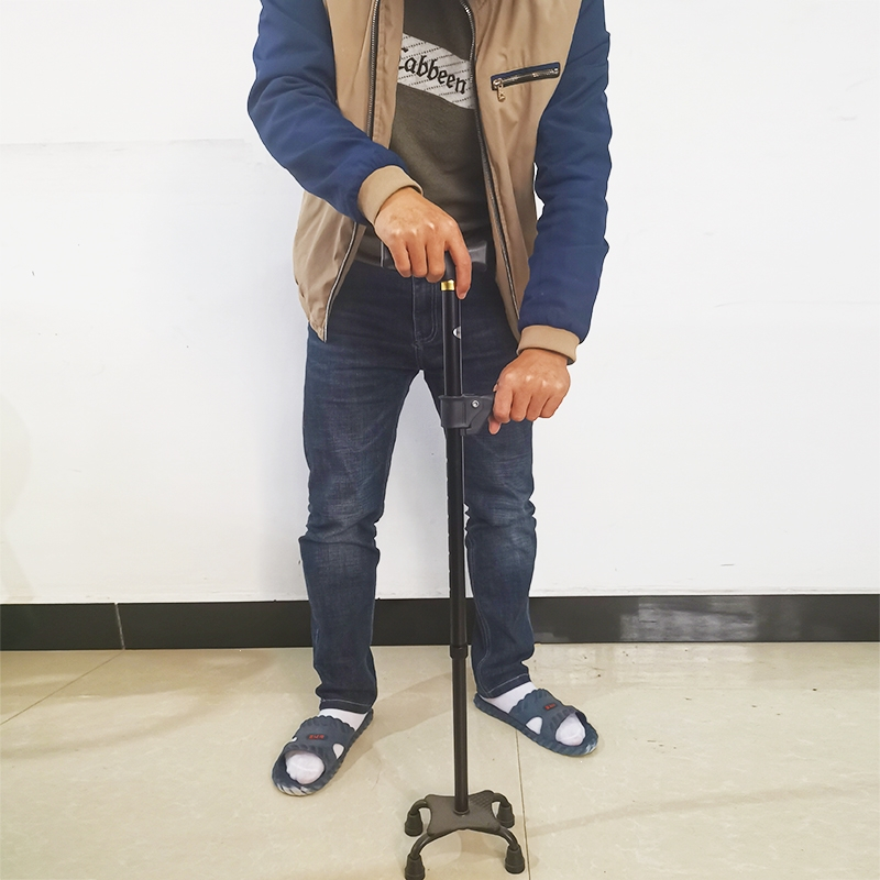 拐棍老人拐杖四脚手杖轻便拐仗老年人多功能拐扙伸缩四角拐柜