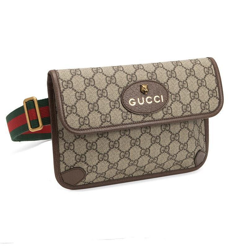 古驰 Gucci 腰包 胸包 9c2vt Gucci 古驰19 男女同款gg印花胸包虎头腰包斜挎包米色 古木色 9c2vt 8745 价格图片品牌报价 苏宁易购奢诚箱包专营店