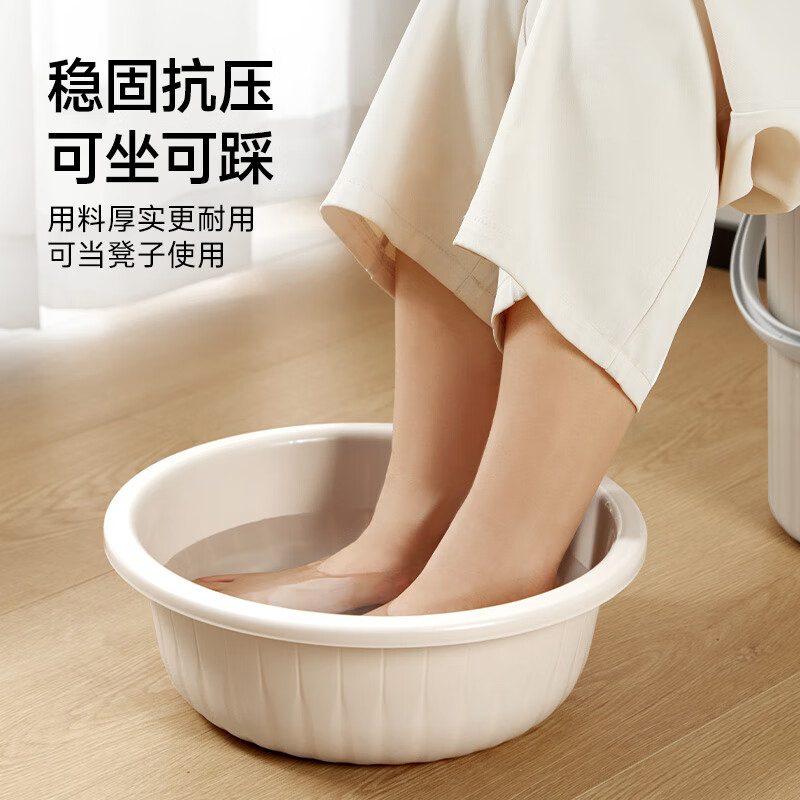 五月花 脸盆水桶套装加厚塑料JJ-SN616 水桶三件套中号高清大图