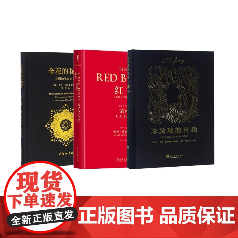 荣格作品集全套3册 未发现的自我+红书+金花的秘密-中国的生命之书 梦境灵魔与精神追寻历程 精神分析心理学理论手稿 心理高清大图